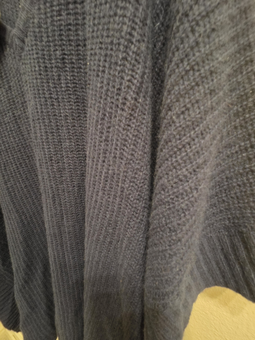 Halogen Cashmere V-Neck Cozy Knit Women's Sweater Ponch - Blue - Picture 8 of 9